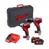 Set masina de gaurit si insurubat cu impact Milwaukee M18BPP2C-402C