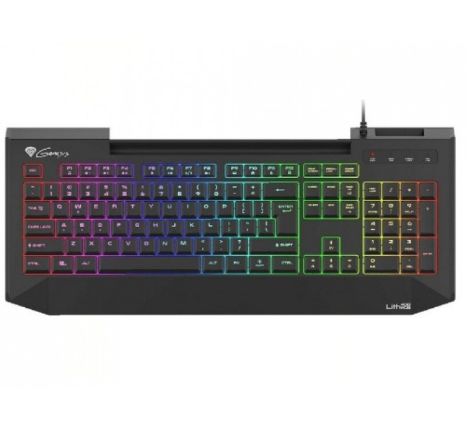 Genesis Keyboard Lith 400 RGB Layout US, X-Scissor Slim