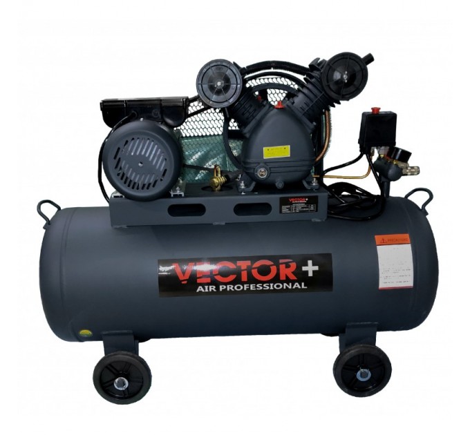 Compresor de aer Vector+ 2200W 100L (cu ulei si curea de transmisie)