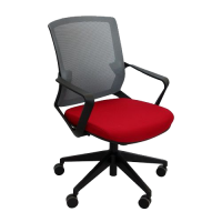 Офисный стул 610x630x885 мм, серый с красным