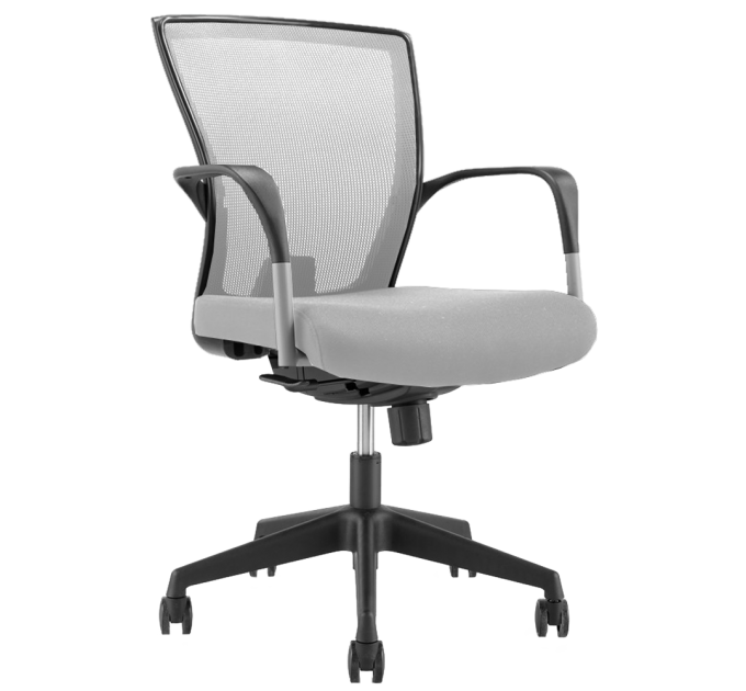 Офисный стул с серой сеткой, серое сиденье