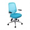 Scaun de birou cu spate din ţesut albastru şi şezut albastru