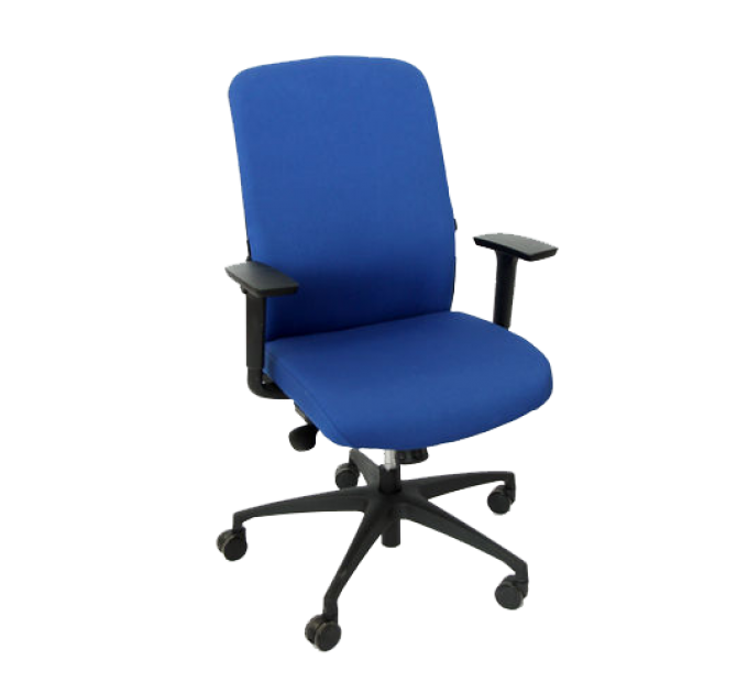 Офисный стул с синей спинкой и синим сиденьем