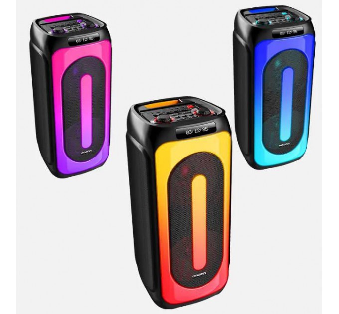 Boxă portativă Bluetooth Eden Party Speaker ED-1015 with 2 Wireless Microphones 100W, Black