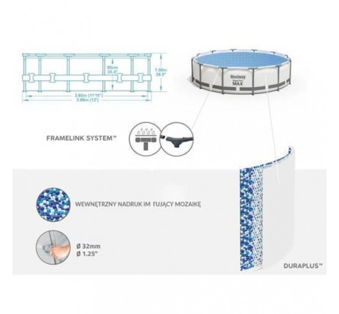 Piscina cu cadru 396x122cm