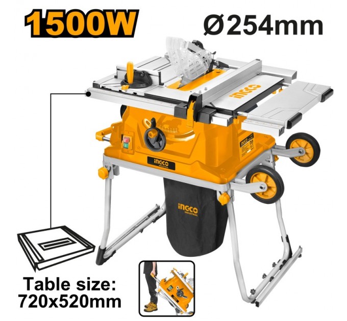 Ferestrău circular de masă INGCO 1500W 254MM TS15008