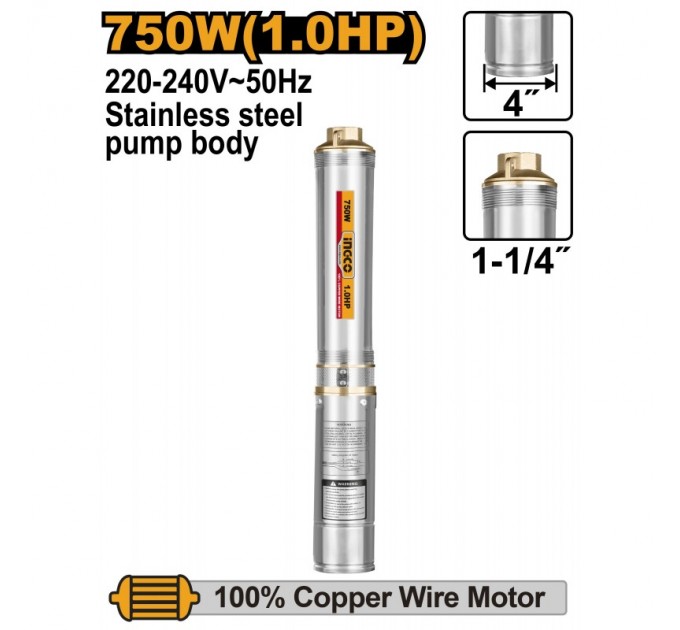 Pompa submersibila 750W 80m INGCO DWP7501