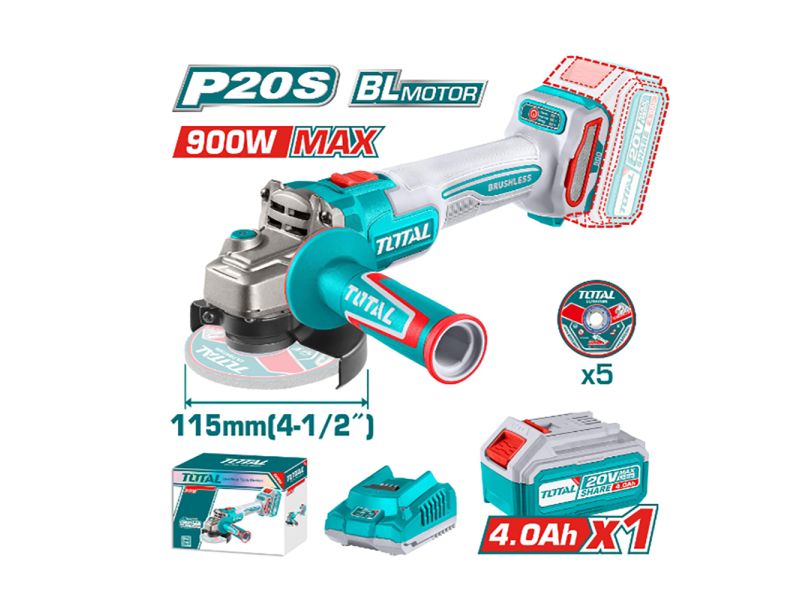 Product Polizor unghiular cu acumulator 115mm Brushless Total TAGLI261521 image