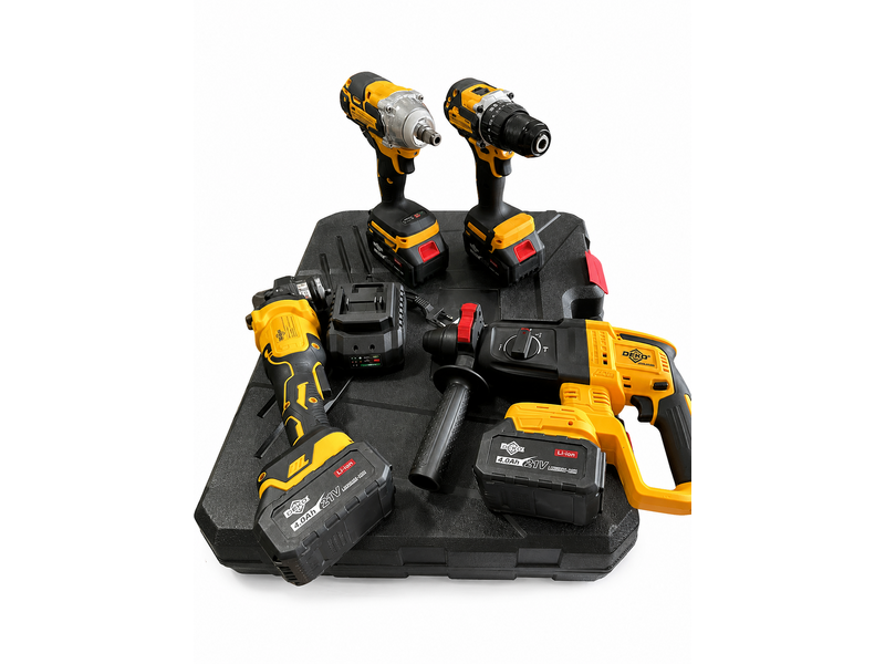 Product Набор BEMAX Brushless из 4 инструментов – УШМ, дрель-шуруповерт и аккумуляторный перфоратор image